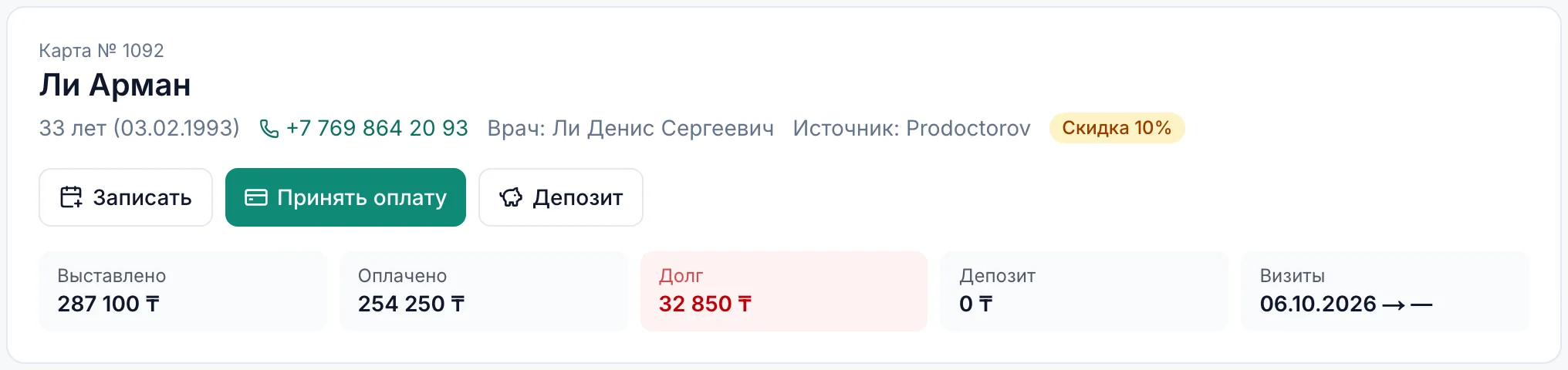 Карта пациента